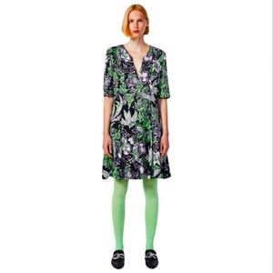 Rodebjer Womens Kandy Vegetal Print Dress Black